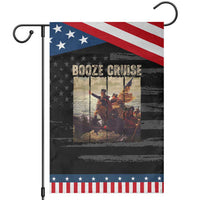 Funny 4th of July Garden Flag Political Party Booze Cruise Founding Father