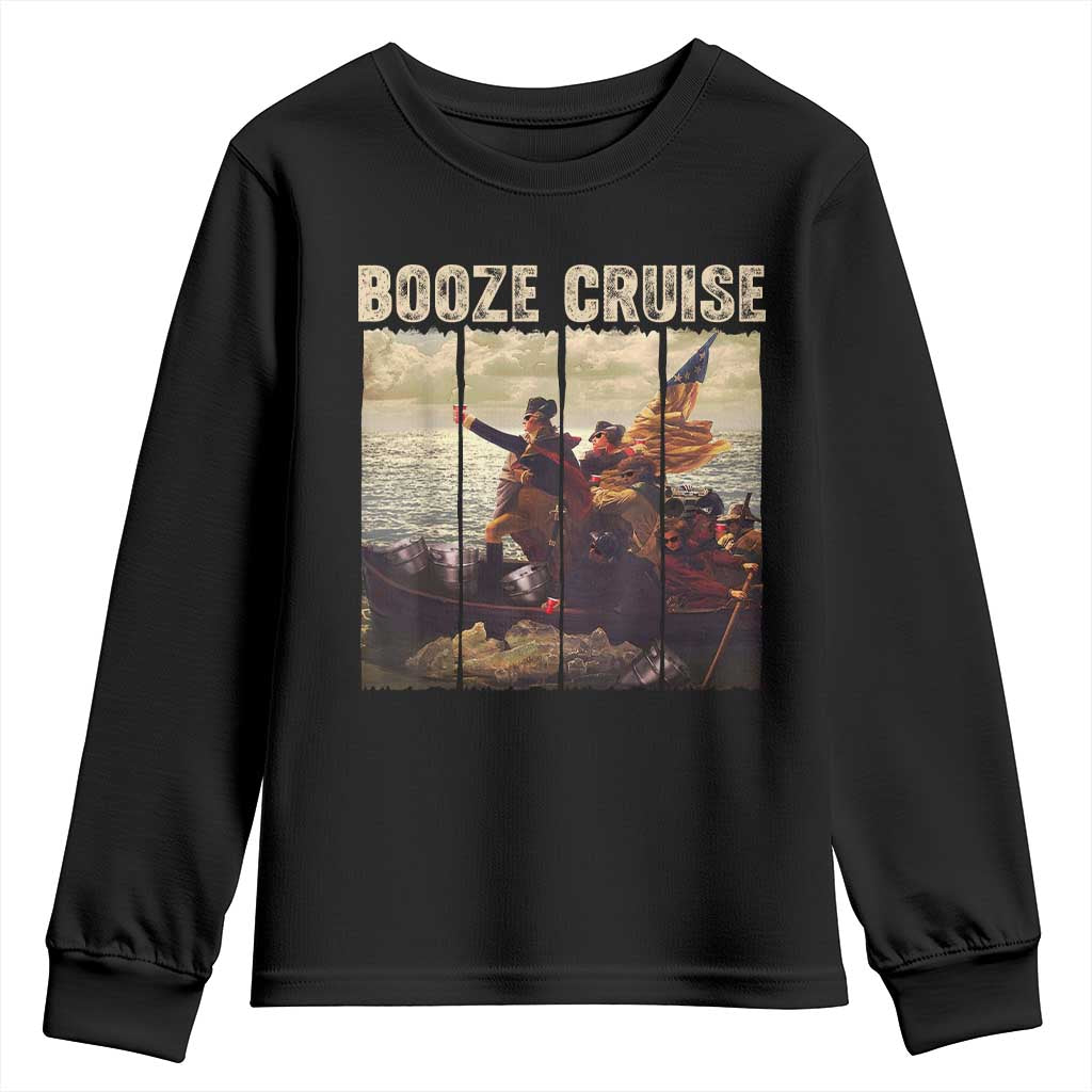 Funny 4th of July Youth Sweatshirt Political Party Booze Cruise Founding Father - Wonder Print Shop