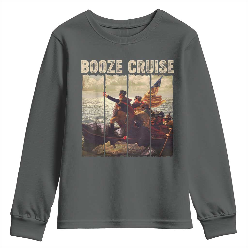 Funny 4th of July Youth Sweatshirt Political Party Booze Cruise Founding Father - Wonder Print Shop