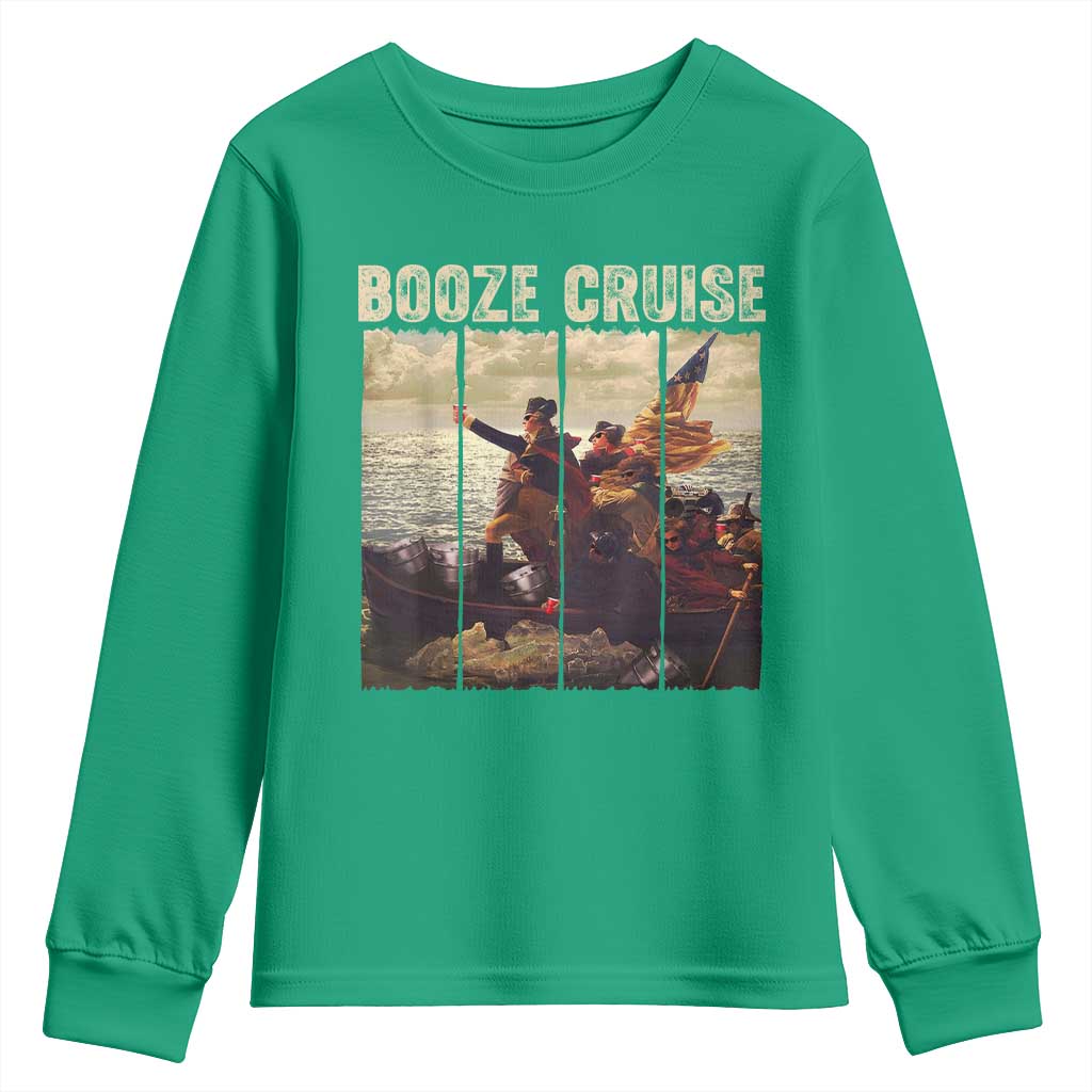 Funny 4th of July Youth Sweatshirt Political Party Booze Cruise Founding Father - Wonder Print Shop