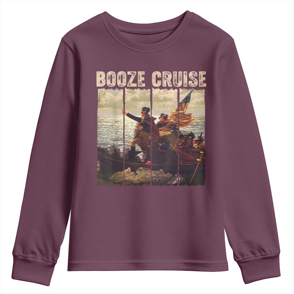 Funny 4th of July Youth Sweatshirt Political Party Booze Cruise Founding Father - Wonder Print Shop