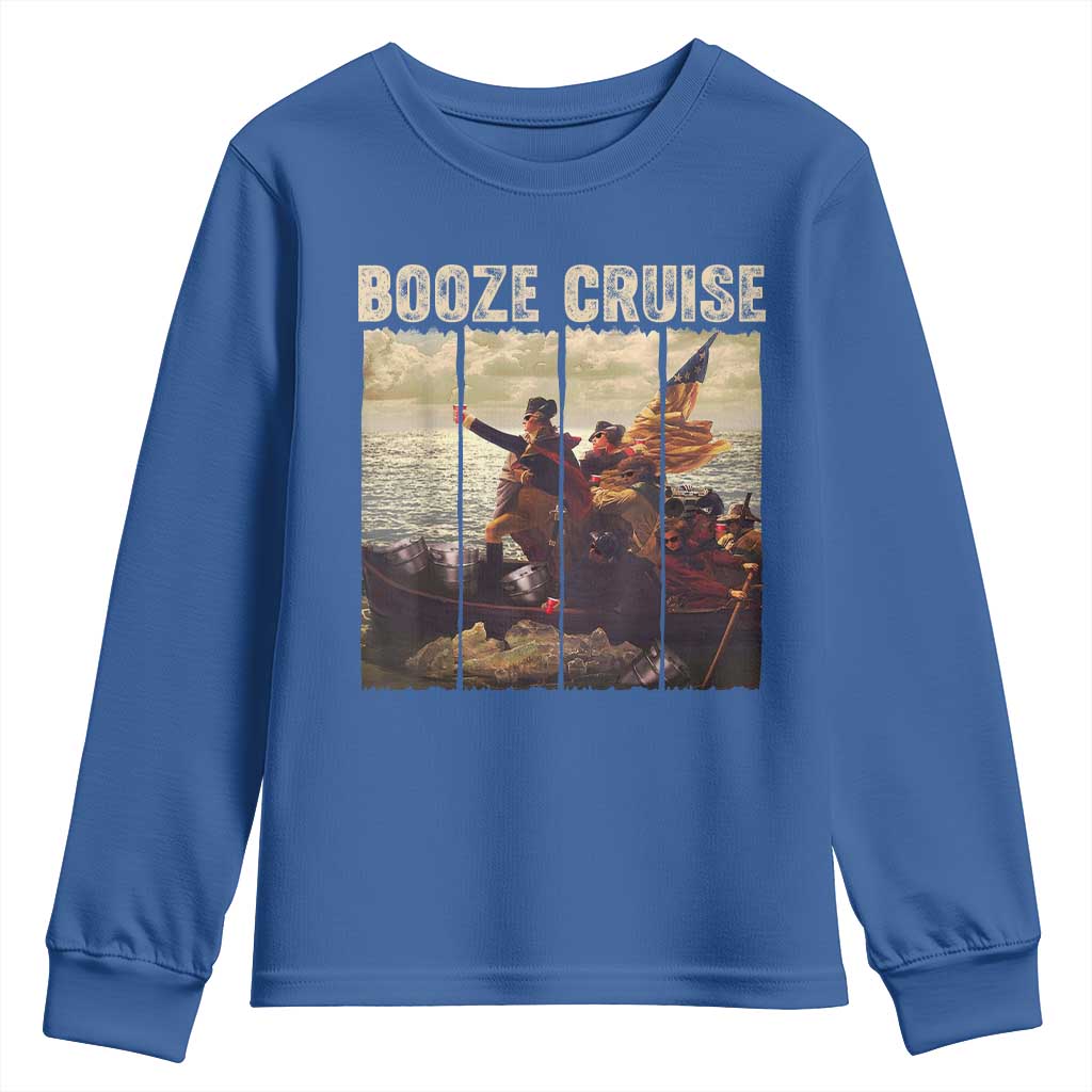 Funny 4th of July Youth Sweatshirt Political Party Booze Cruise Founding Father - Wonder Print Shop