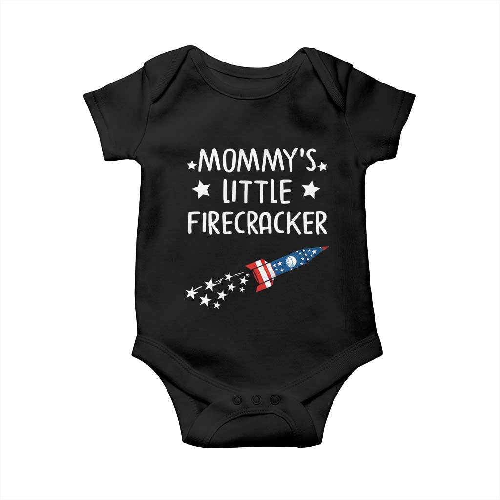 Mommy's Little Firecracker 4th of July Baby Onesie Patriotic American Flag - Wonder Print Shop