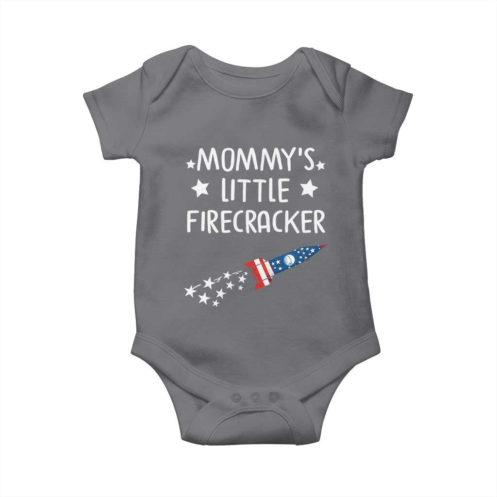Mommy's Little Firecracker 4th of July Baby Onesie Patriotic American Flag - Wonder Print Shop