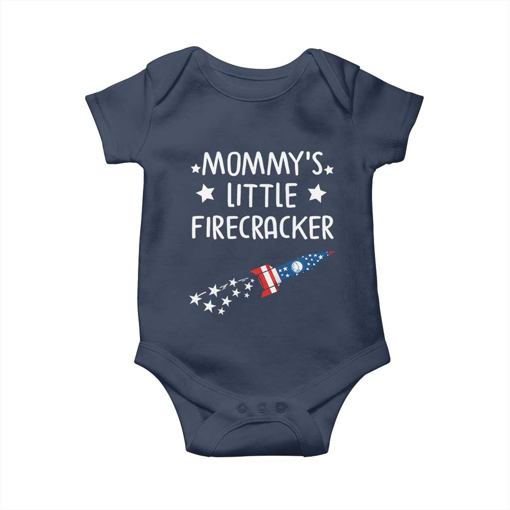 Mommy's Little Firecracker 4th of July Baby Onesie Patriotic American Flag - Wonder Print Shop