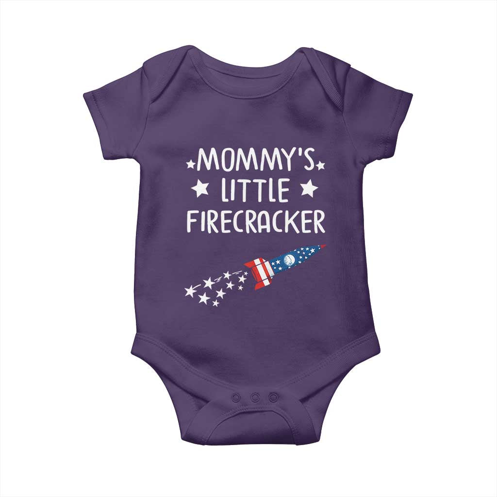 Mommy's Little Firecracker 4th of July Baby Onesie Patriotic American Flag - Wonder Print Shop