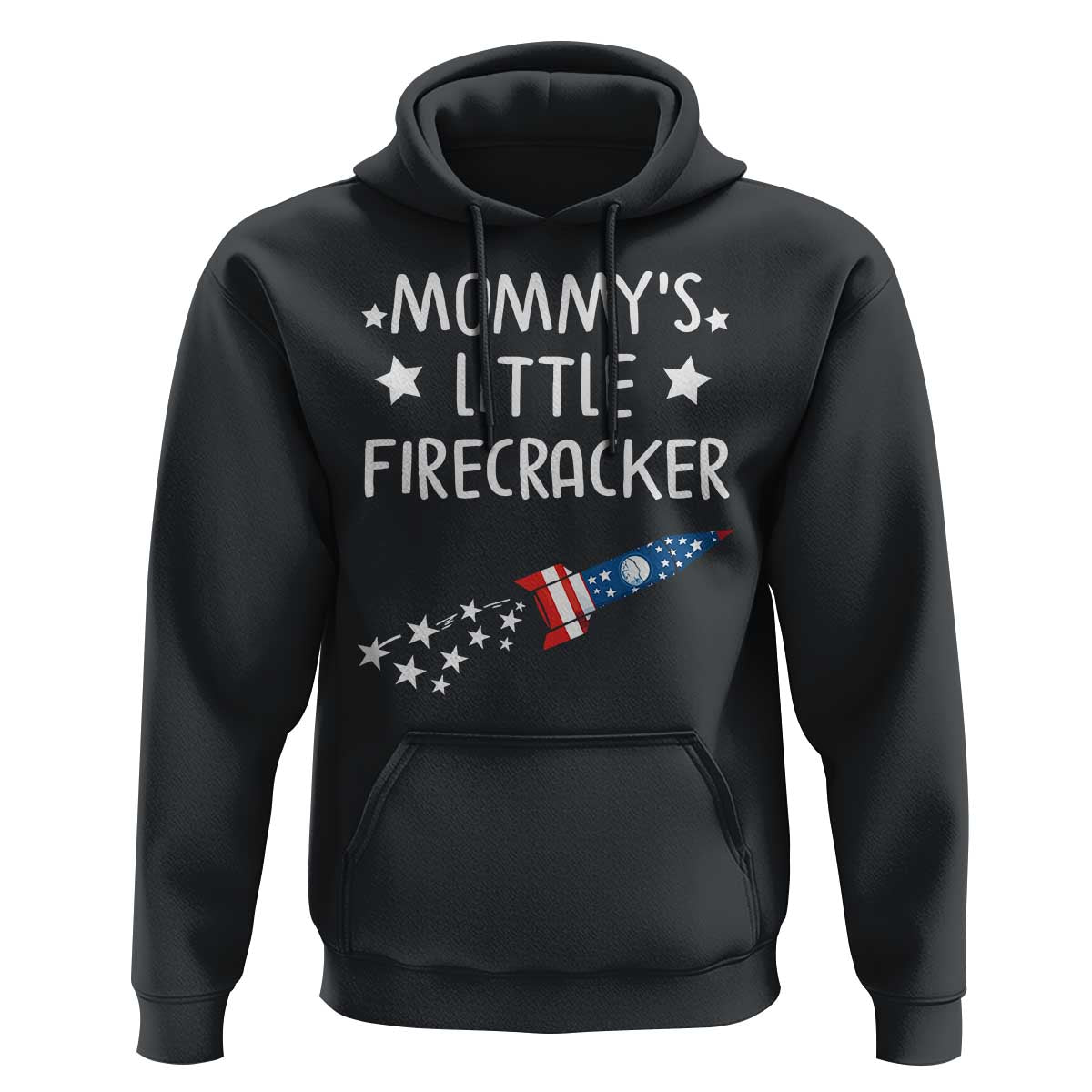 Mommy's Little Firecracker 4th of July Hoodie Patriotic American Flag - Wonder Print Shop