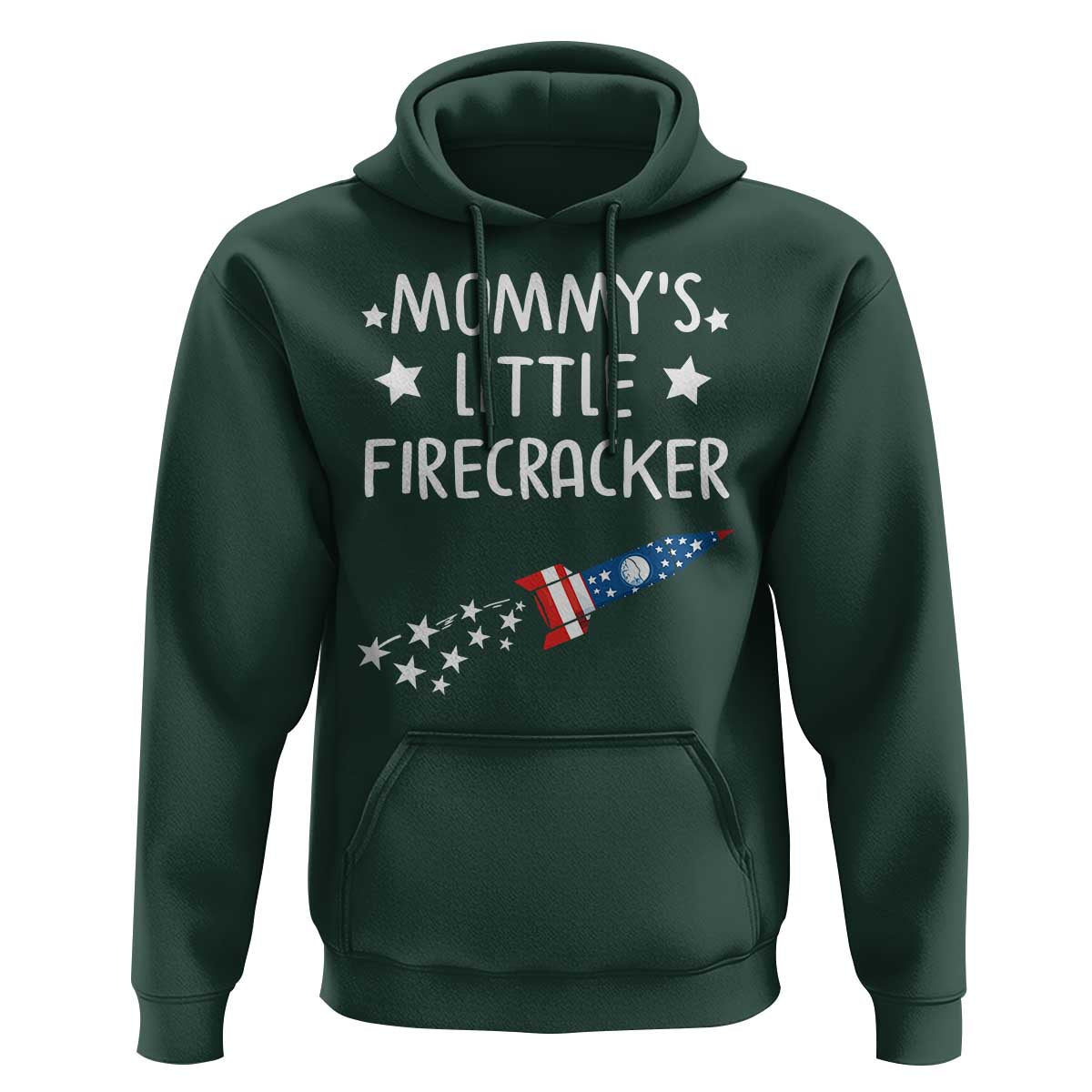 Mommy's Little Firecracker 4th of July Hoodie Patriotic American Flag - Wonder Print Shop
