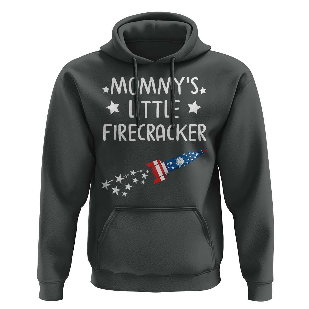 Mommy's Little Firecracker 4th of July Hoodie Patriotic American Flag - Wonder Print Shop