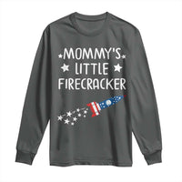Mommy's Little Firecracker 4th of July Long Sleeve Shirt Patriotic American Flag - Wonder Print Shop