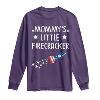 Mommy's Little Firecracker 4th of July Long Sleeve Shirt Patriotic American Flag - Wonder Print Shop