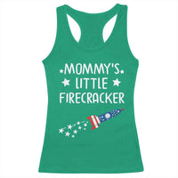 Mommy's Little Firecracker 4th of July Racerback Tank Top Patriotic American Flag - Wonder Print Shop