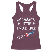 Mommy's Little Firecracker 4th of July Racerback Tank Top Patriotic American Flag - Wonder Print Shop