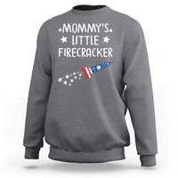 Mommy's Little Firecracker 4th of July Sweatshirt Patriotic American Flag - Wonder Print Shop