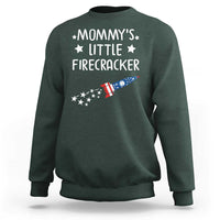 Mommy's Little Firecracker 4th of July Sweatshirt Patriotic American Flag - Wonder Print Shop