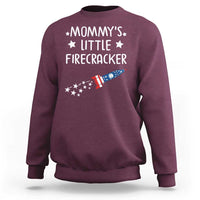Mommy's Little Firecracker 4th of July Sweatshirt Patriotic American Flag - Wonder Print Shop