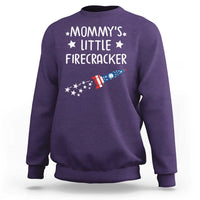 Mommy's Little Firecracker 4th of July Sweatshirt Patriotic American Flag - Wonder Print Shop