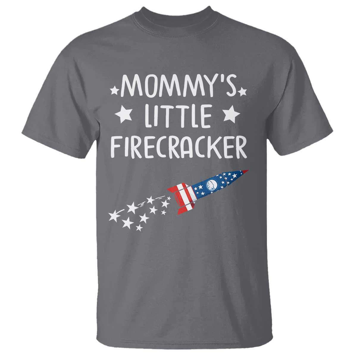 Mommy's Little Firecracker 4th of July T Shirt Patriotic American Flag - Wonder Print Shop