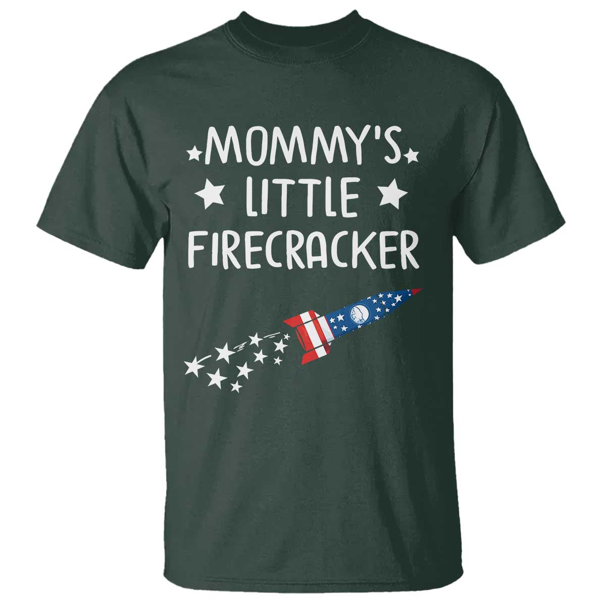 Mommy's Little Firecracker 4th of July T Shirt Patriotic American Flag - Wonder Print Shop