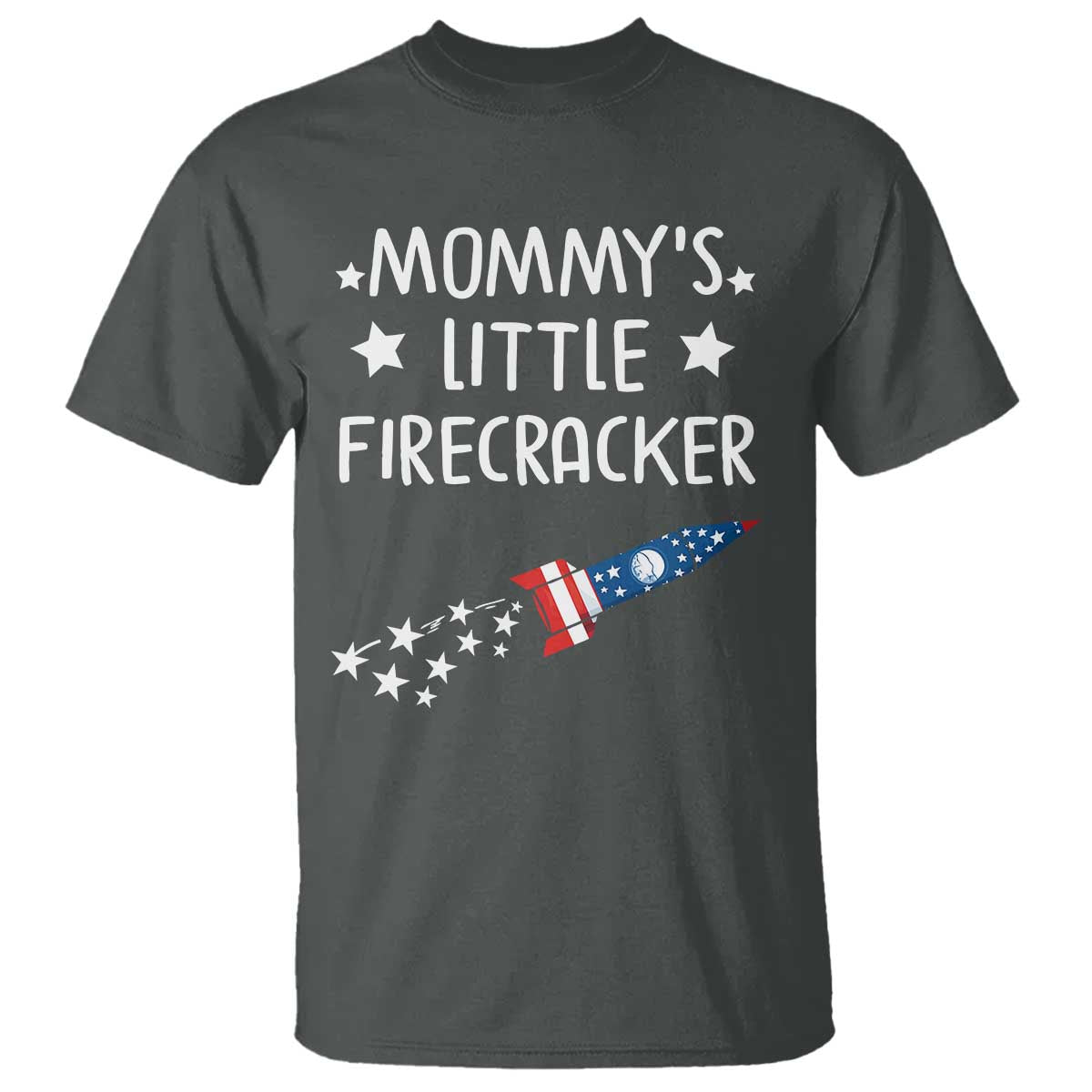 Mommy's Little Firecracker 4th of July T Shirt Patriotic American Flag - Wonder Print Shop