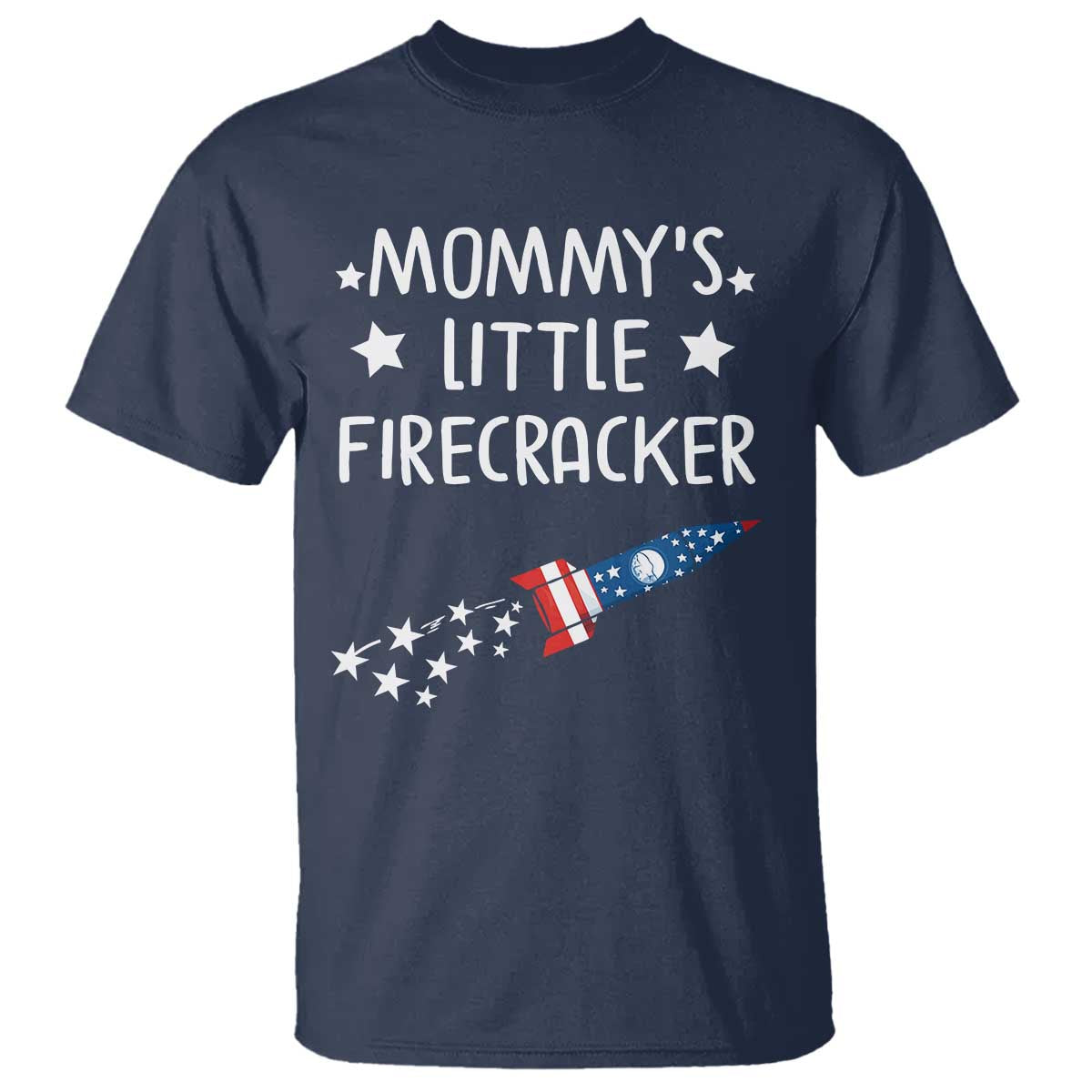 Mommy's Little Firecracker 4th of July T Shirt Patriotic American Flag - Wonder Print Shop