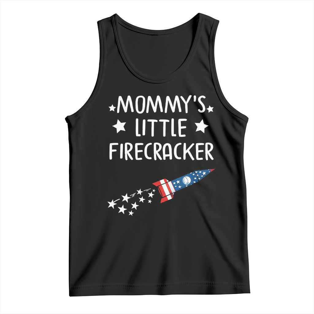 Mommy's Little Firecracker 4th of July Tank Top Patriotic American Flag - Wonder Print Shop