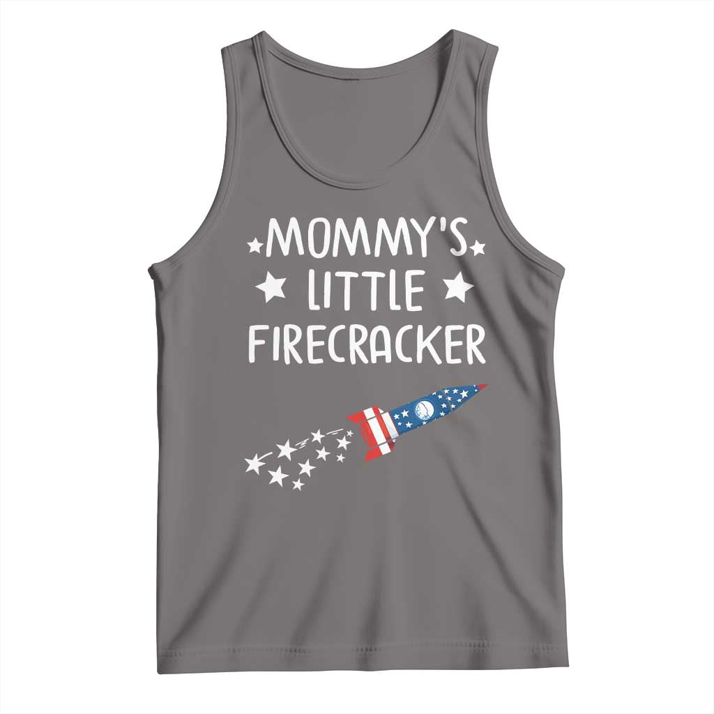 Mommy's Little Firecracker 4th of July Tank Top Patriotic American Flag - Wonder Print Shop