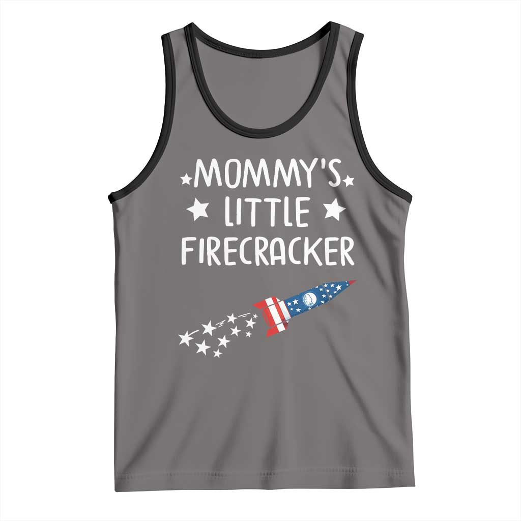 Mommy's Little Firecracker 4th of July Tank Top Patriotic American Flag - Wonder Print Shop