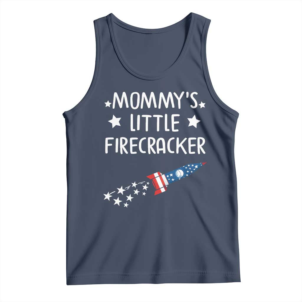 Mommy's Little Firecracker 4th of July Tank Top Patriotic American Flag - Wonder Print Shop