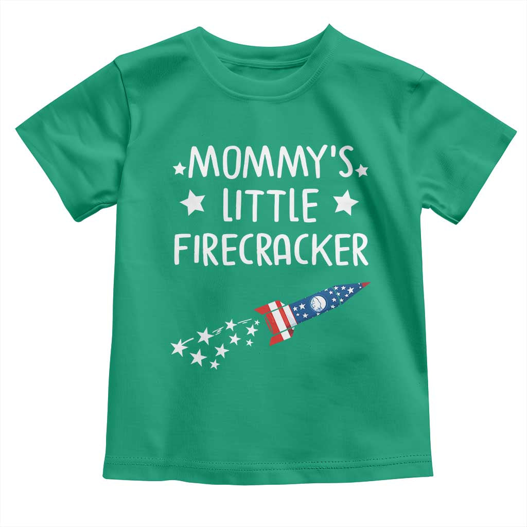 Mommy's Little Firecracker 4th of July Toddler T Shirt Patriotic American Flag - Wonder Print Shop