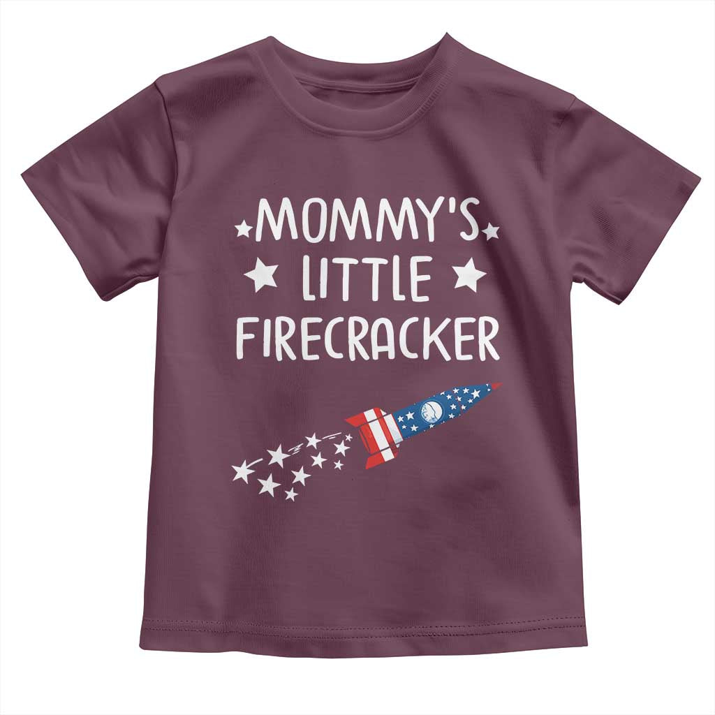 Mommy's Little Firecracker 4th of July Toddler T Shirt Patriotic American Flag - Wonder Print Shop