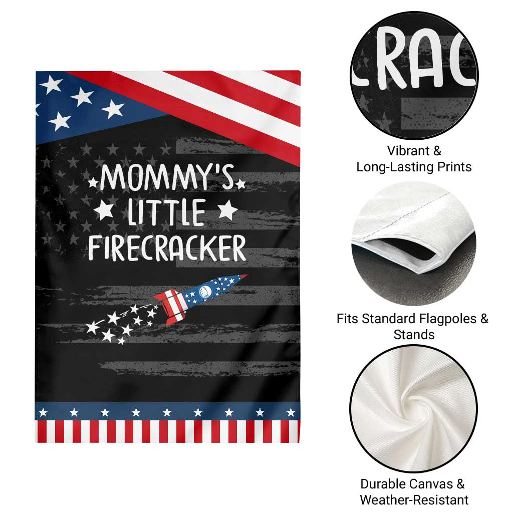 Mommy's Little Firecracker 4th of July Garden Flag Patriotic American Flag