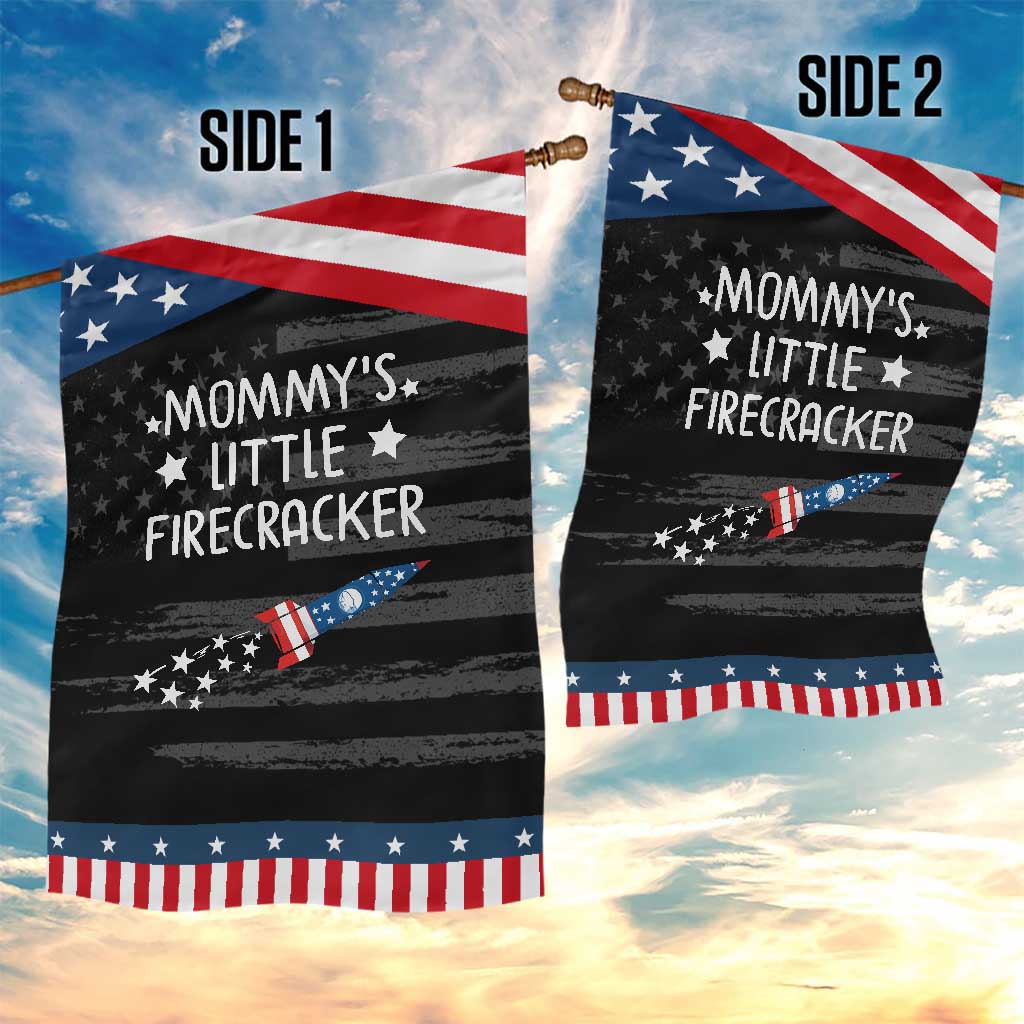 Mommy's Little Firecracker 4th of July Garden Flag Patriotic American Flag