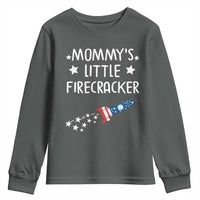 Mommy's Little Firecracker 4th of July Youth Sweatshirt Patriotic American Flag - Wonder Print Shop