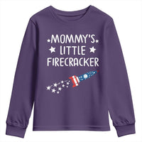 Mommy's Little Firecracker 4th of July Youth Sweatshirt Patriotic American Flag - Wonder Print Shop