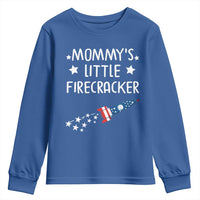 Mommy's Little Firecracker 4th of July Youth Sweatshirt Patriotic American Flag - Wonder Print Shop
