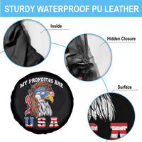 Funny 4th of July Spare Tire Cover My Pronouns Are USA Eagle American - Wonder Print Shop