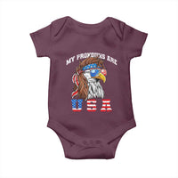 Funny 4th of July Baby Onesie My Pronouns Are USA Eagle American - Wonder Print Shop