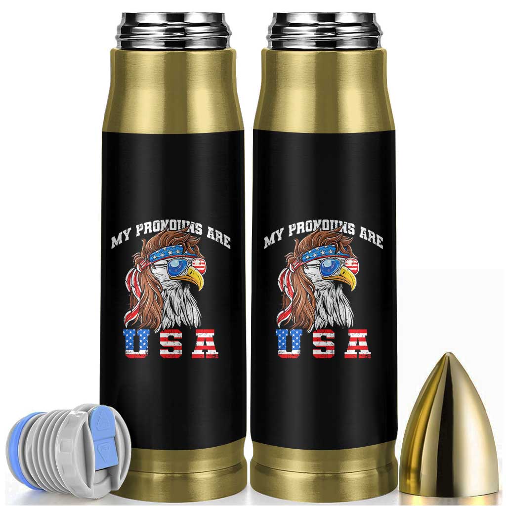 Funny 4th of July Bullet Tumbler My Pronouns Are USA Eagle American - Wonder Print Shop