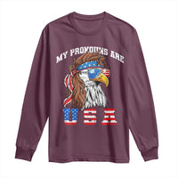 Funny 4th of July Long Sleeve Shirt My Pronouns Are USA Eagle American - Wonder Print Shop