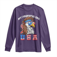 Funny 4th of July Long Sleeve Shirt My Pronouns Are USA Eagle American - Wonder Print Shop