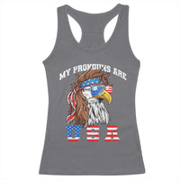 Funny 4th of July Racerback Tank Top My Pronouns Are USA Eagle American - Wonder Print Shop