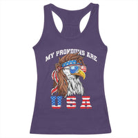 Funny 4th of July Racerback Tank Top My Pronouns Are USA Eagle American - Wonder Print Shop
