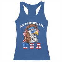 Funny 4th of July Racerback Tank Top My Pronouns Are USA Eagle American - Wonder Print Shop