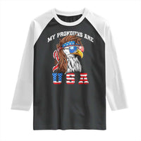 Funny 4th of July Raglan Shirt My Pronouns Are USA Eagle American - Wonder Print Shop