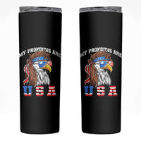 Funny 4th of July Skinny Tumbler My Pronouns Are USA Eagle American - Wonder Print Shop