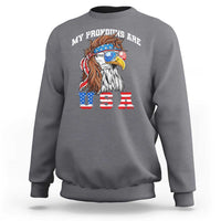 Funny 4th of July Sweatshirt My Pronouns Are USA Eagle American - Wonder Print Shop