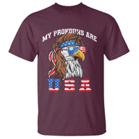 Funny 4th of July T Shirt My Pronouns Are USA Eagle American - Wonder Print Shop