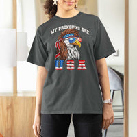 Funny 4th of July T Shirt For Women My Pronouns Are USA Eagle American - Wonder Print Shop