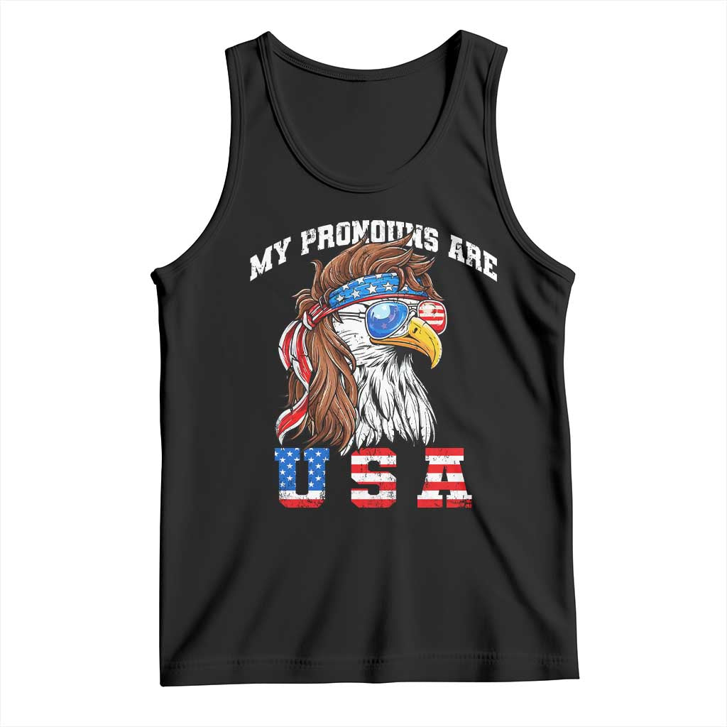 Funny 4th of July Tank Top My Pronouns Are USA Eagle American - Wonder Print Shop